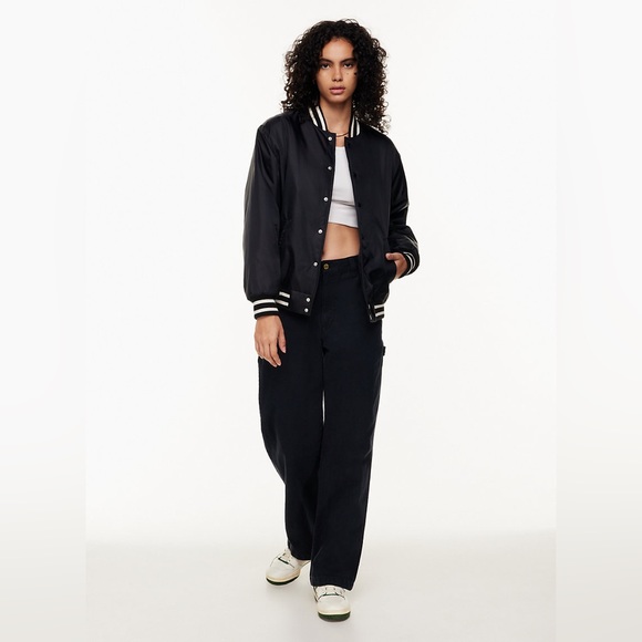ARITZIA TNA Stadium Jacket Varsity-Inspired Bomber Jacket Black Size L - Picture 1 of 14